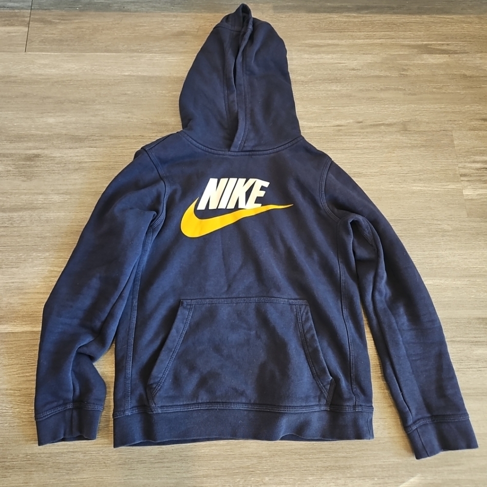 Nike Kids Sportswear Club Fleece Pullover Hoodie Size YOUTH LARGE navy